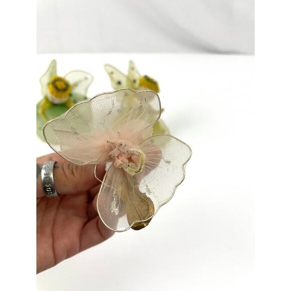 VTG Set of 4 Tulle Dress Violin Playing Angel Christmas Ornaments 1950s READ - Picture 16 of 16